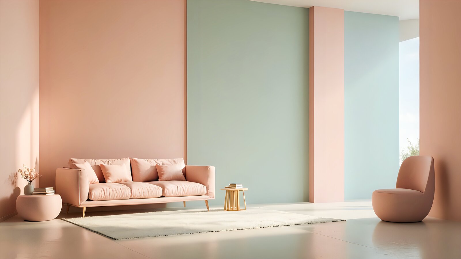 Salon moderne et élégant conçu par KAYA Design Studio, mêlant bois naturel et tons chaleureux